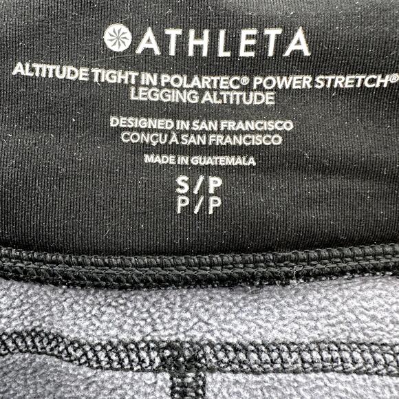 Athleta Altitude Tight Leggings Polartec Power Stretch Activewear Yoga Grey S/P - Picture 3 of 6